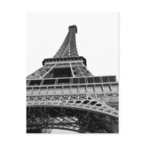 Black and White Eiffel Tower Post Card