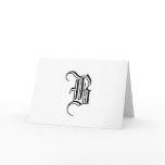 Black and White Elegant Monogram Note Cards