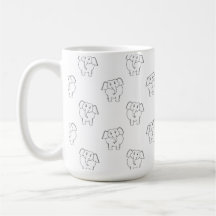 Black and White Elephant Pattern. Coffee Mug