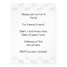 Black and White Elephant Pattern. Custom Invites