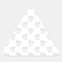 Black and White Elephant Pattern. Triangle Stickers