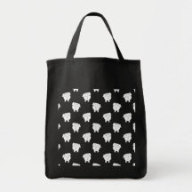 Black and White Elephant Pattern. Tote Bags