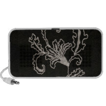 Black and White Embroidery Mp3 Speaker