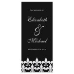 Black and White Fleur de Lis Wedding Program rack cards