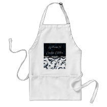 Black and White Floral Apron