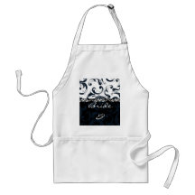 Black and White Floral Apron