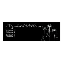 Black and White Floral Business Cards