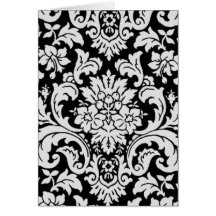 Black and White Floral Card