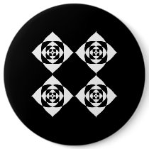 Black and White Floral Design. Pinback Buttons