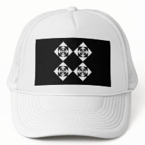 Black and White Floral Design. Trucker Hats