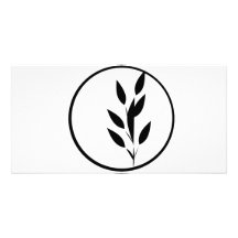 Black and White Floral Design Photo Card