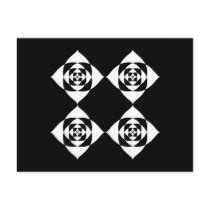 Black and White Floral Design. Postcard