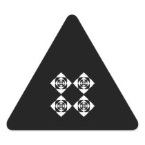 Black and White Floral Design. Triangle Stickers