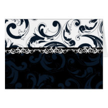 Black and White Floral Greeting Cards