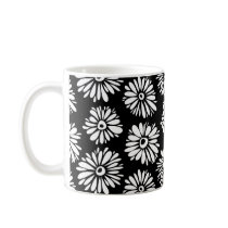 Black and white floral Mug