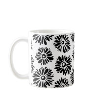 Black and white floral Mug