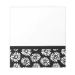 Black and white floral Notebook Note Pad