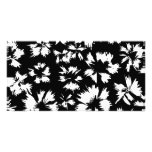 Black and white floral pattern. Funky. Customized Photo Card