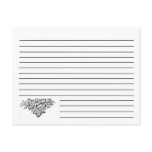 Black And White Floral Recipe Card postcards