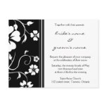 Black and white Floral Wedding Invitation Postcard