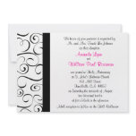 Black and White Flourish Wedding Invitation