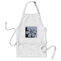 black and white flower abstract art apron