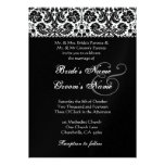 BLACK and WHITE Flower Damask Wedding Invitation