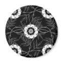Black and White Flower Pattern magnets