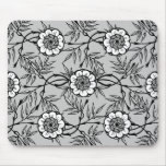 Black and White Flower Pattern mousepads
