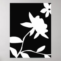Black and white flower print