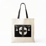 Black and white flower tote canvas bags