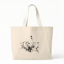 Black And White Flowers Canvas Bags