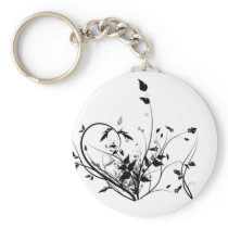 Black And White Flowers Key Chains