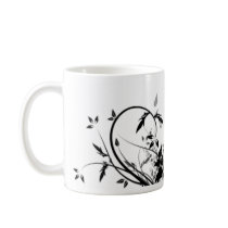 Black And White Flowers Coffee Mug