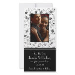 Black and White Flowers Photo Save The Date photo cards