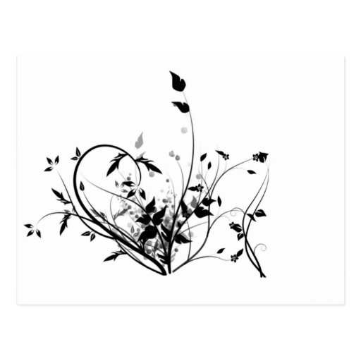 Black And White Flowers Post Card