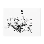 Black And White Flowers postcards