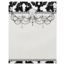 black and white funky damask pattern flyers