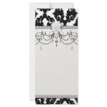 black and white funky damask pattern custom rack card