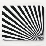 Black and White Funky Striped Abstract Art Mousemats