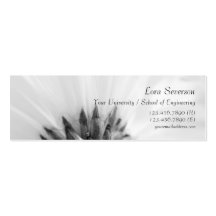 Black and White Gerber Daisy Graduate Business Card Templates