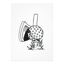 black and white golf design personalised invitation