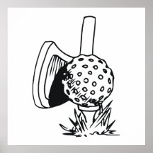 black and white golf design poster