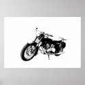 Black and White Graphic Motorcycle posters