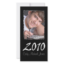 Black and White Grundge Style Graduation Invite
