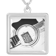 Black and WHITE GUITAR Custom Jewelry
