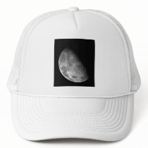 Black and White Half Moon Image Mesh Hats