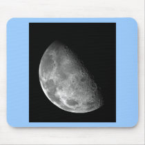 Black and White Half Moon Image Mousemat