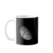 Black and White Half Moon Image Coffee Mugs