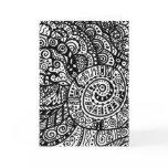 Black and white handpainted doodles card